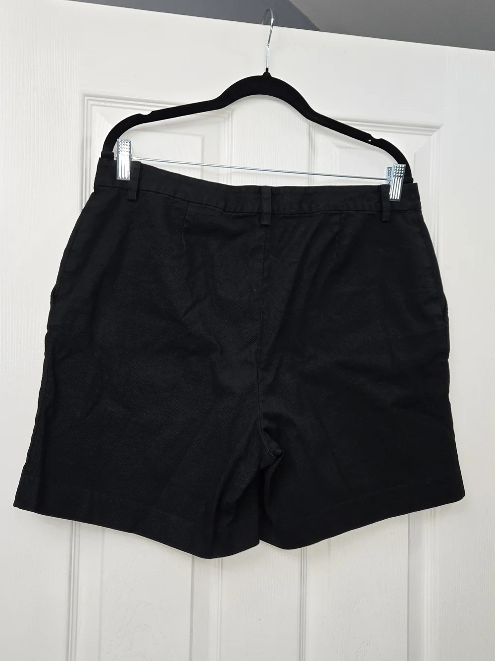 Lauren Ralph Lauren Womens Size 14 Black Textured Shorts Stretch Cotton Mid Rise